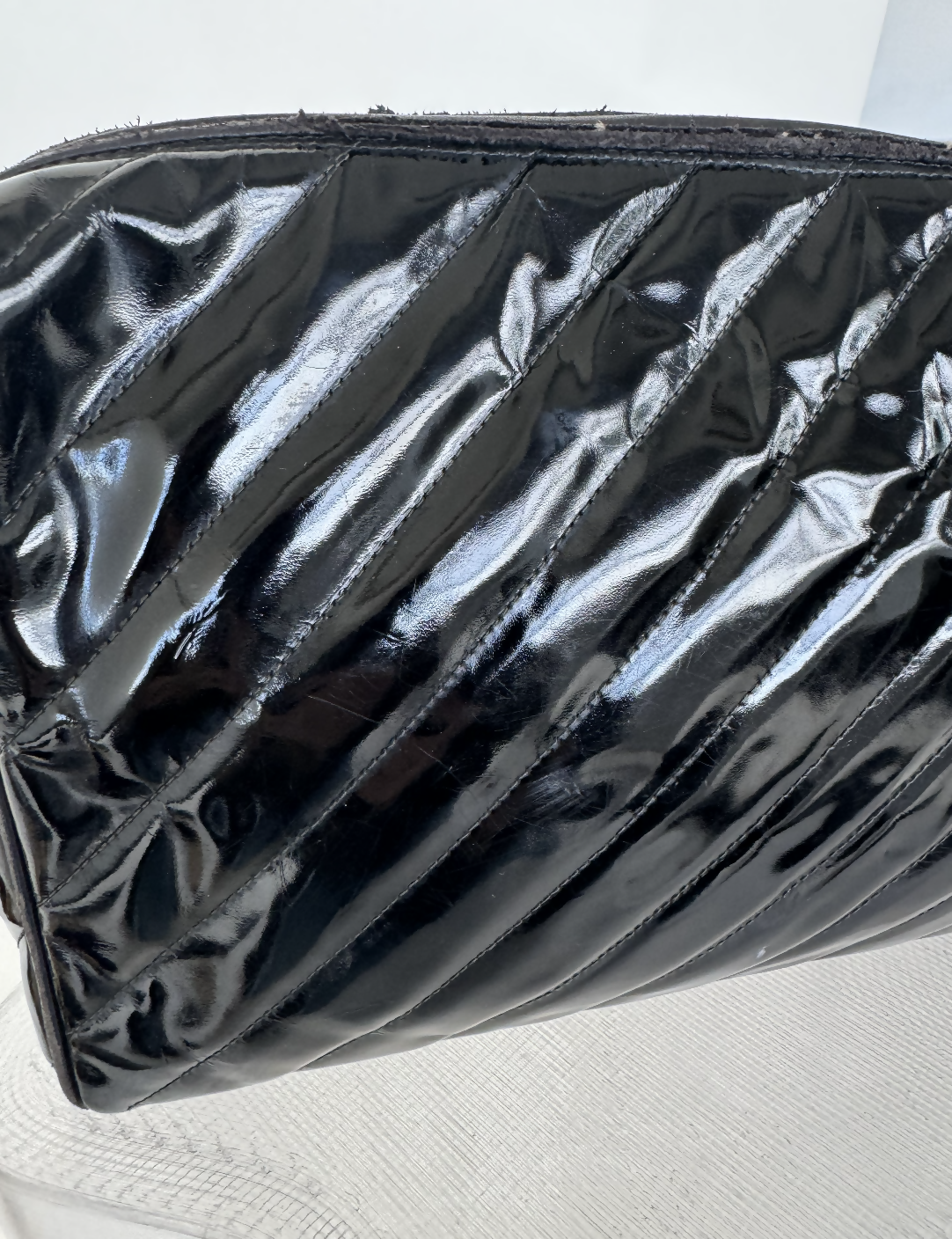 Chanel   Diamond CC Patent Crossbody Bag