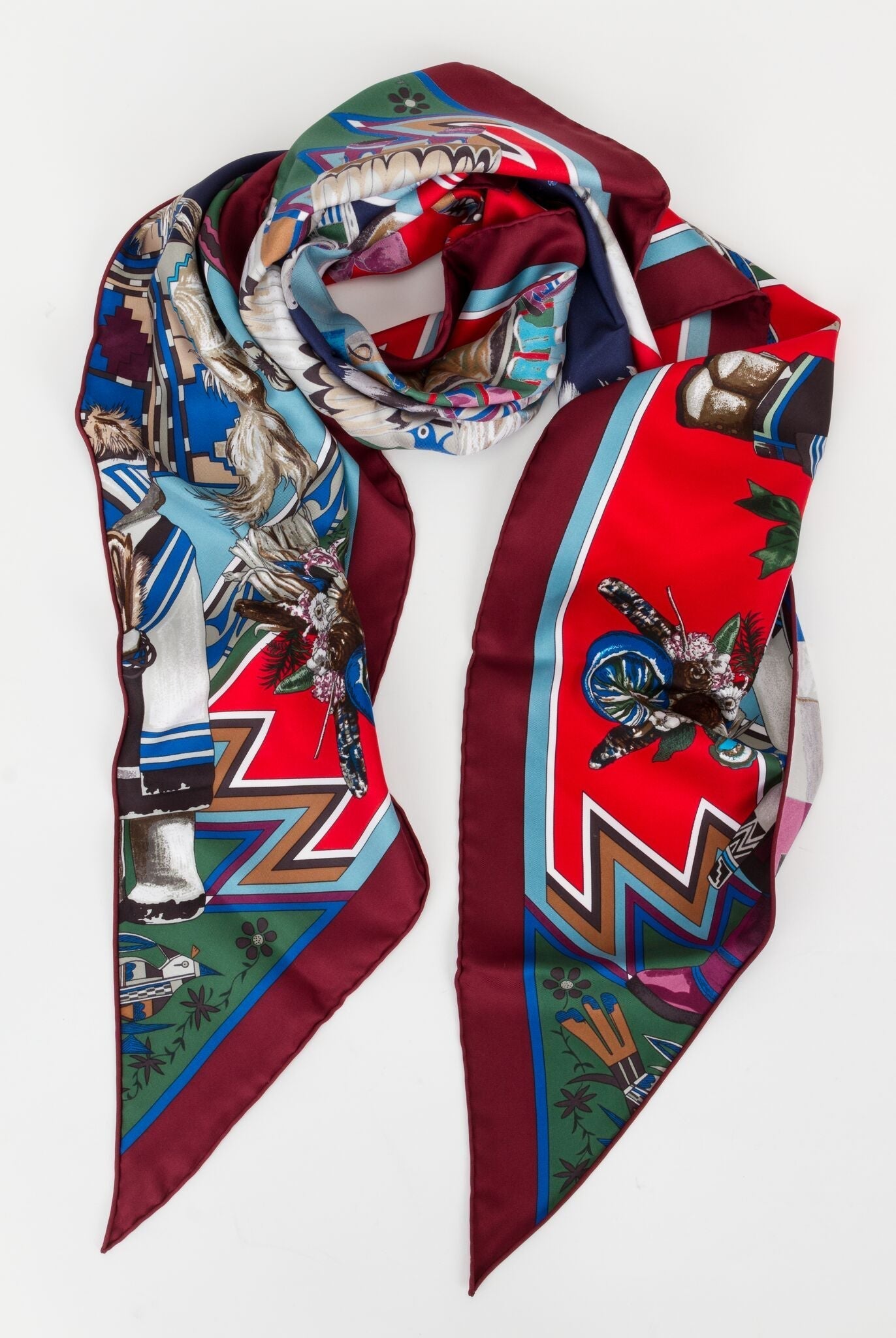 Hermes Silk Pointe Kachinas Shawl