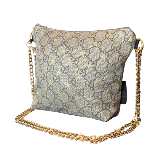 GG Logo Stars   Silk Scarf Crossbody Bag