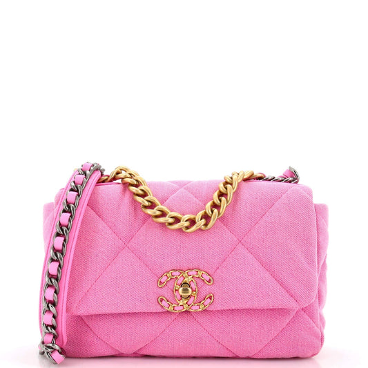 CHANEL 19 Flap Bag Quilted Denim Medium