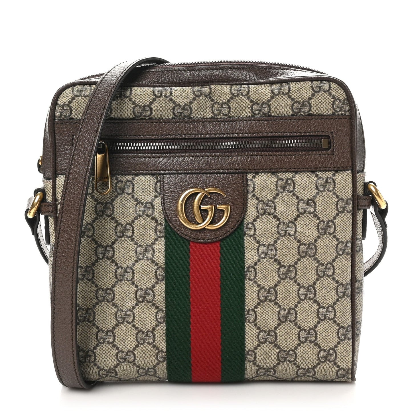 Amelia GG Supreme Monogram Web Small Ophidia Messenger Bag Brown