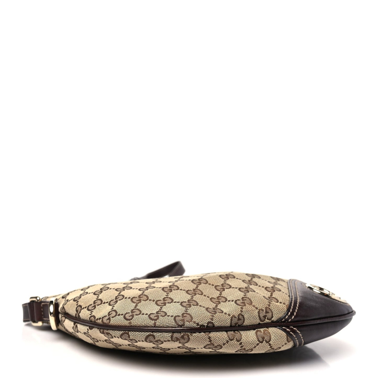 Amelia Monogram Medium New Britt Half Moon Hobo Dark Brown