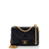 CHANEL Pending CC Square Flap Bag Quilted Lambskin Small