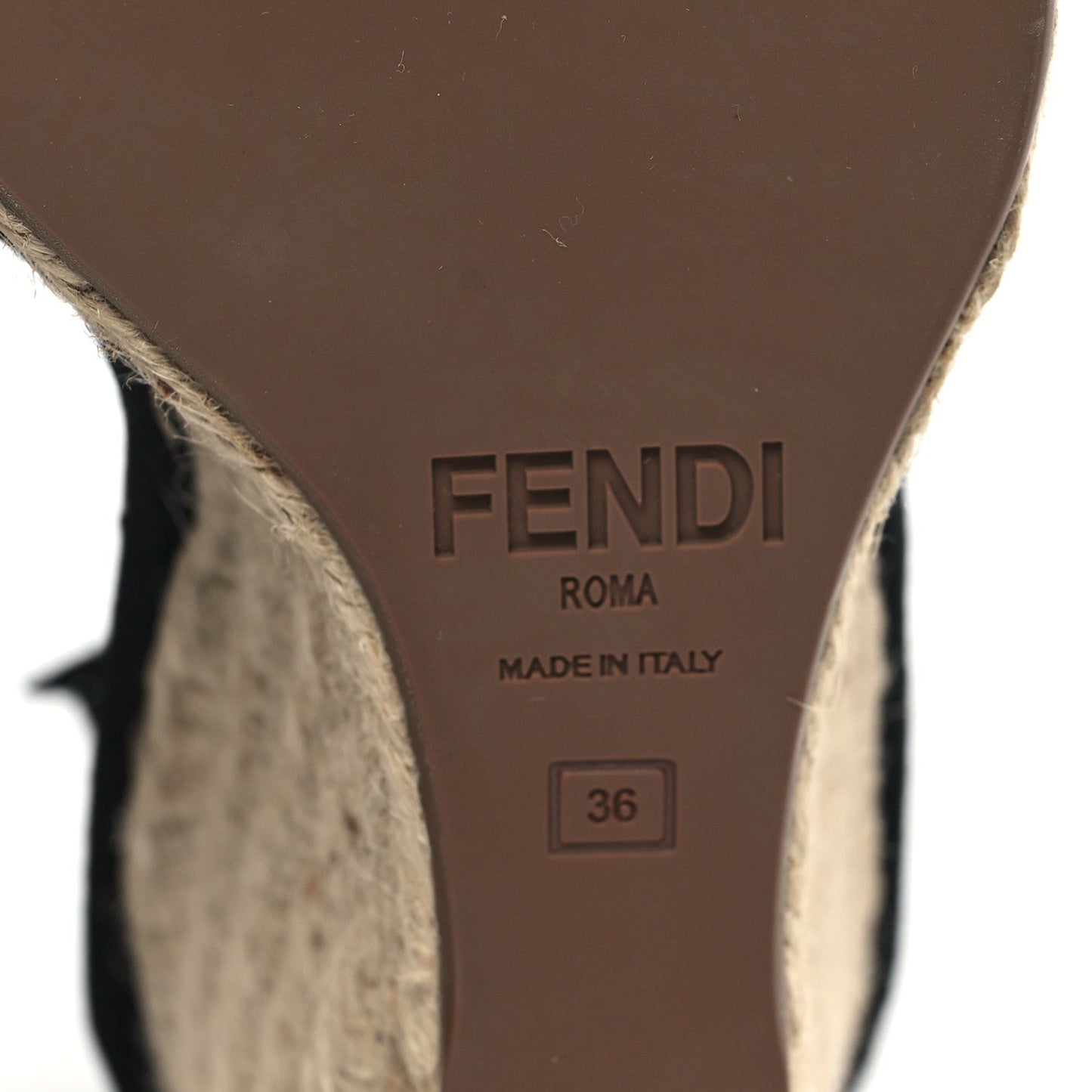 Amelia Canvas FF Embroidered Roma Ankle Wrap Wedge Espadrilles 36 Black