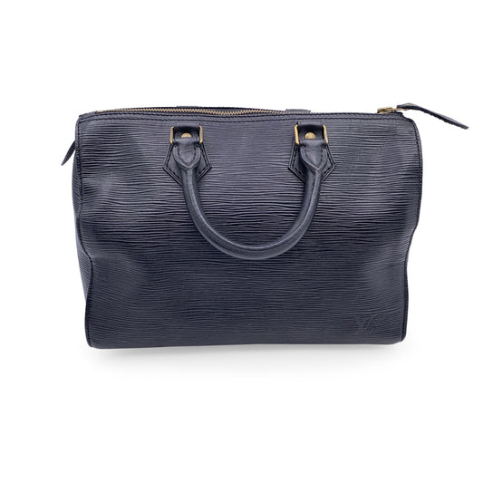 LOUIS VUITTON   Black Epi Leather Speedy 28 Boston Bag