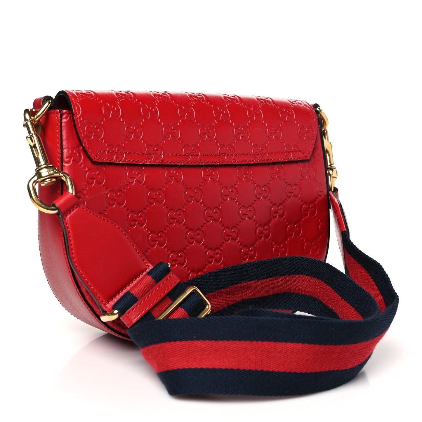 Amelia ssima Web Medium Padlock Messenger Shoulder Bag Hibiscus Red
