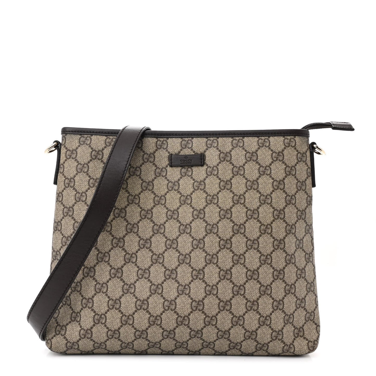 Amelia GG Plus Monogram Medium Flat Messenger Bag Dark Brown