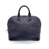 LOUIS VUITTON   Black Epi Leather Alma Top Handle Bag
