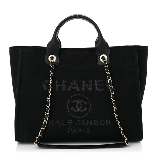 Amelia Mixed Fibers Small Deauville Tote Black