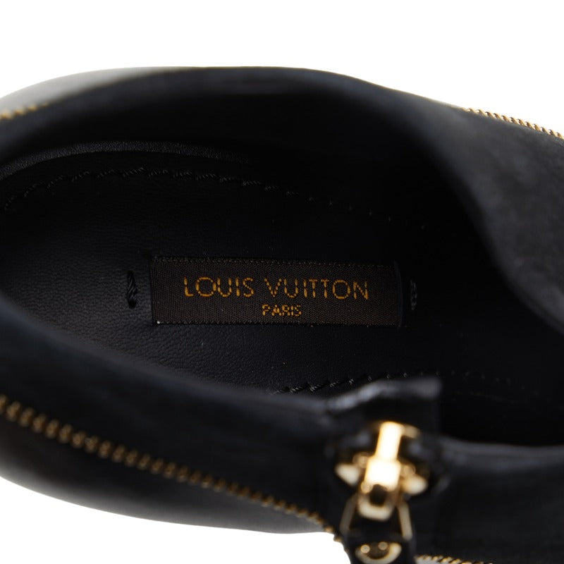 Louis Vuitton Zippoint PinHill Short Boots MA0134 Black Gold Leather Suit  Louis Vuitton