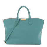 Amelia Heritage Grain Check Embossed Medium Dewsbury Tote Turquoise