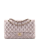 CHANEL Classic Double Flap Bag Quilted Metallic Calfskin Medium