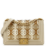 CHANEL Boy Flap Bag Woven Leather Old Medium