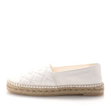 Amelia Lambskin Quilted CC Espadrilles 41 White