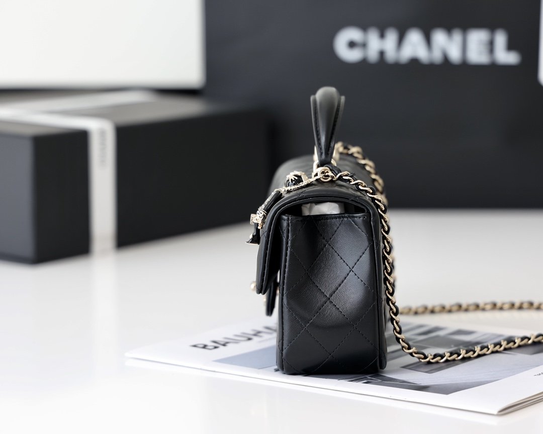 CHL -  Flap Bag Mini Doll Handle Bag 20AmeliaBlack