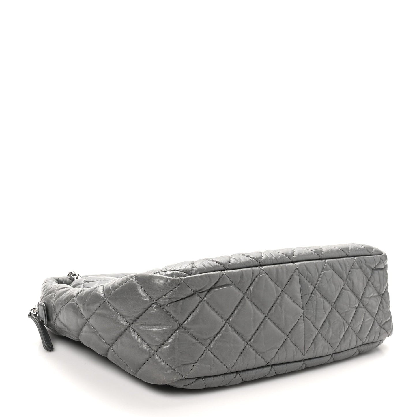 Amelia Aged Calfskin Quilted Large Reissue Camera Case Grey