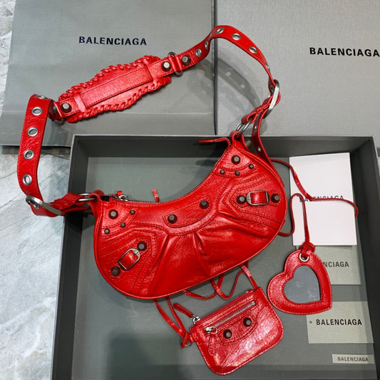 BLN-Ciaga Le Cagole XS Shoulder Bag In Red, For Women,  Bags 10.2in/26Amelia6713091VG9Y6406