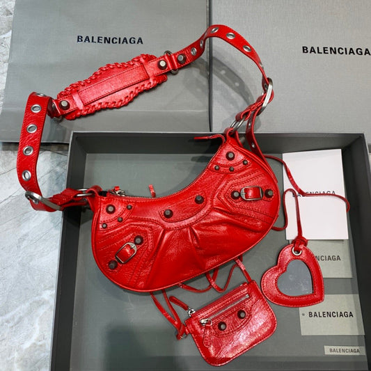 BLN-Ciaga Le Cagole XS Shoulder Bag In Red, For Women,  Bags 10.2in/26Amelia6713091VG9Y6406
