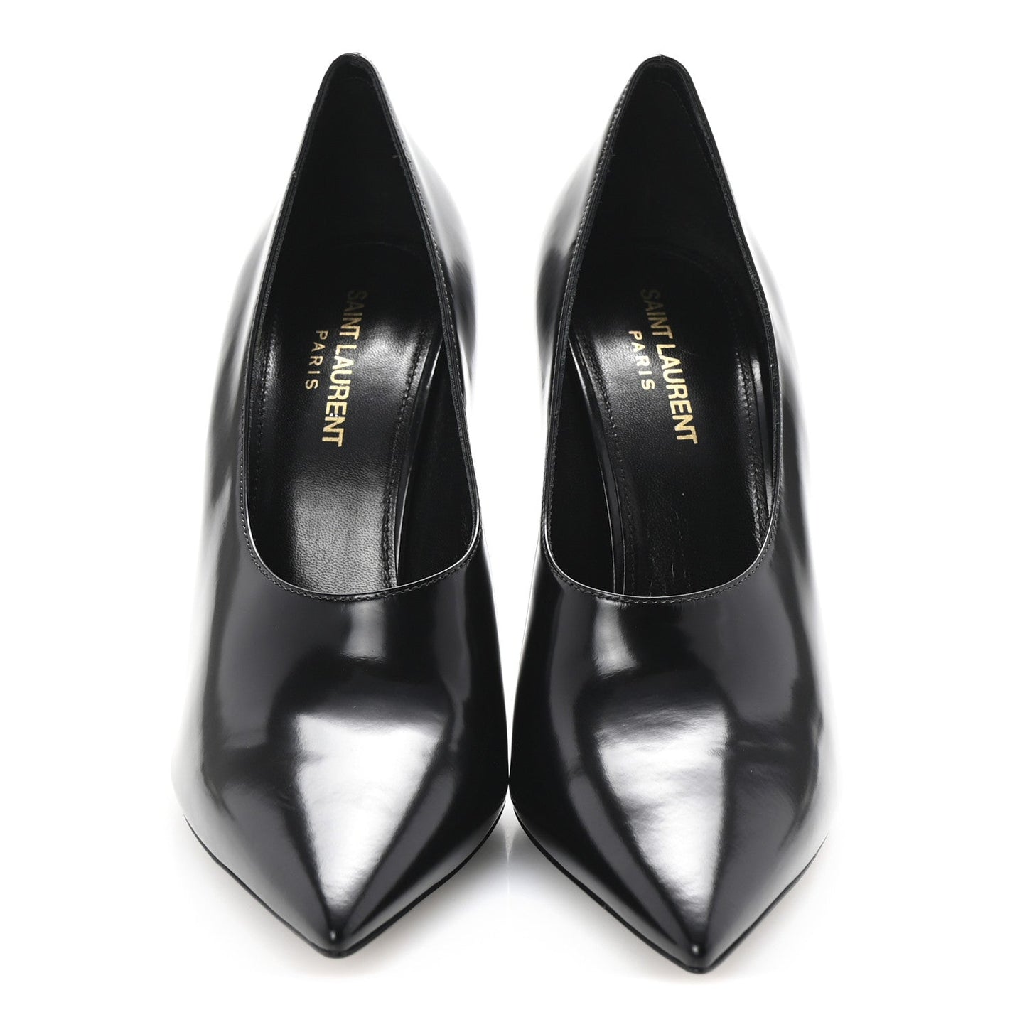 Saint Laurent Patent Calfskin Teddy High Vamp 105 Pumps 39 Black