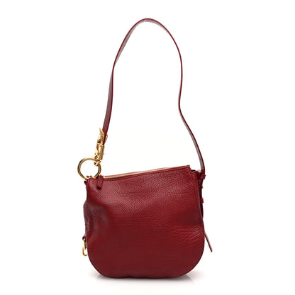 Amelia Grainy Calfskin Small Knight Bag Ruby