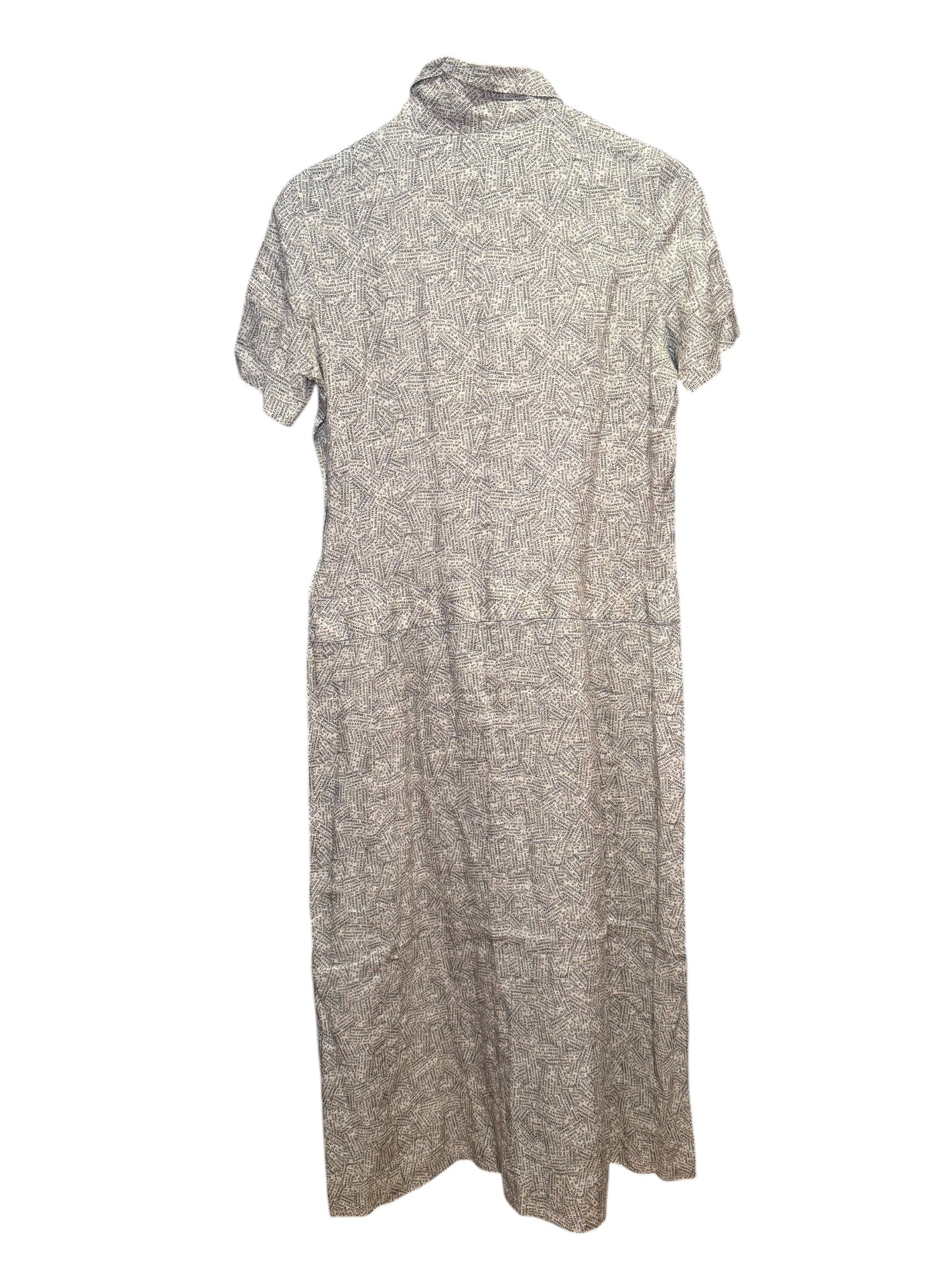 Chanel Newspaper Print Button Up Dress