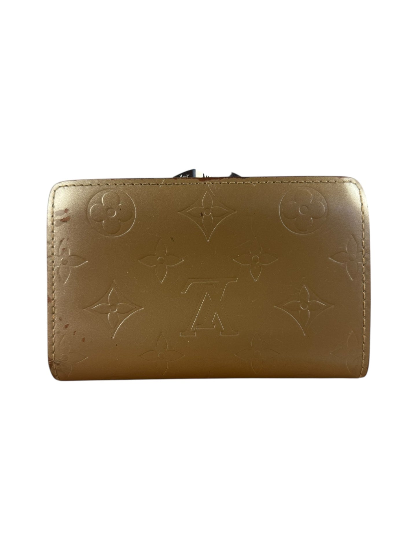 Louis Vuitton Matte Vernis Compact Wallet Beige
