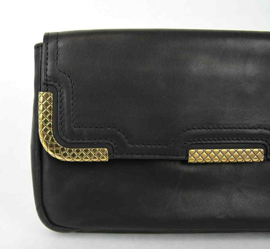 BOTTEGA VENETA Women's Leather Clutch Bag w/Woven Detail