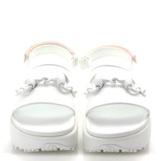 Amelia Soft Rubber Horsebit Touch Womens Strapped Sandals 37 Great White