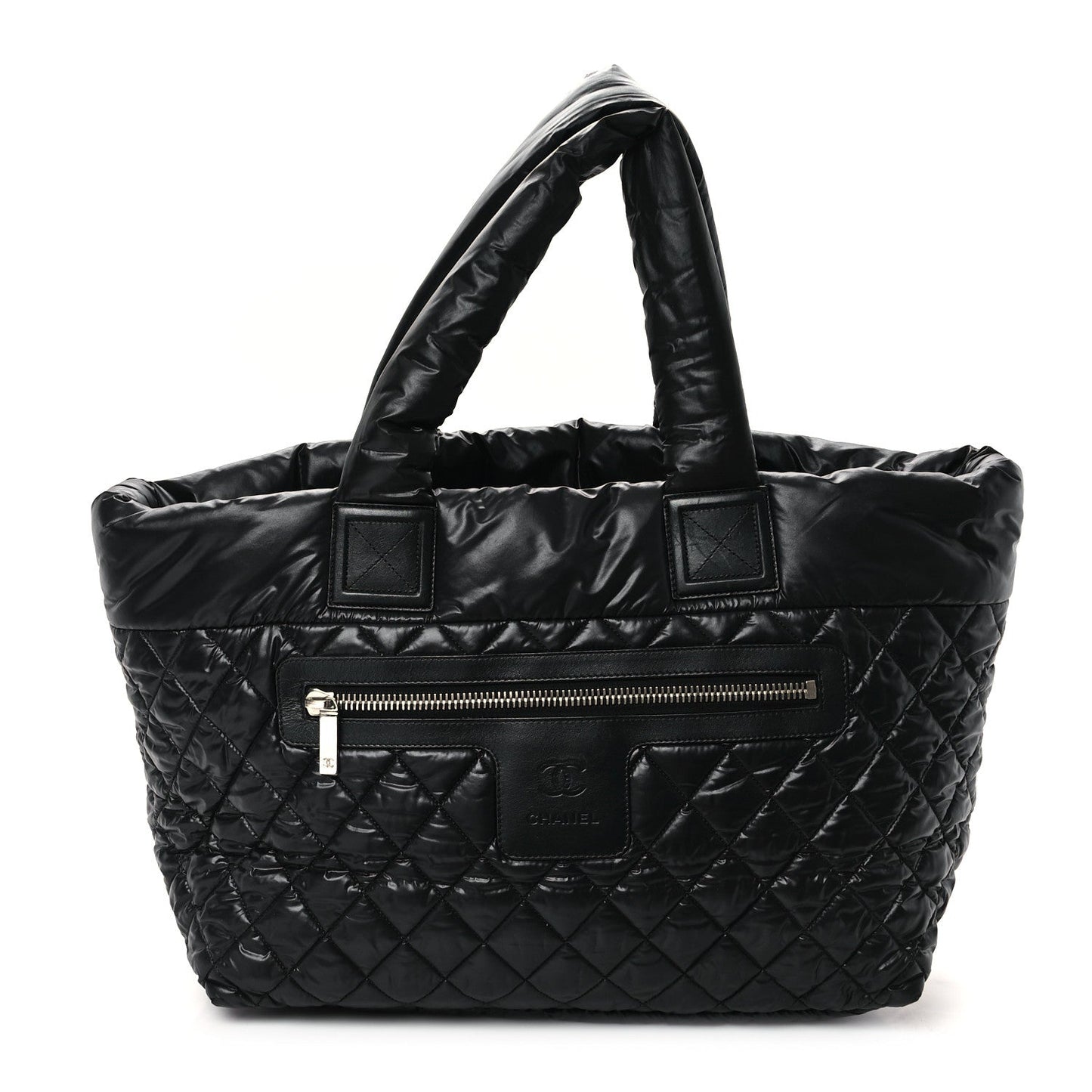 Amelia Nylon Quilted Large Coco Cocoon Tote Black