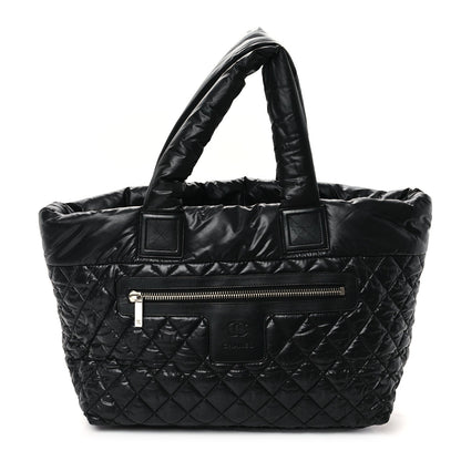 Amelia Nylon Quilted Large Coco Cocoon Tote Black