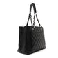 Amelia Caviar Quilted Grand Shopping Tote GST Black