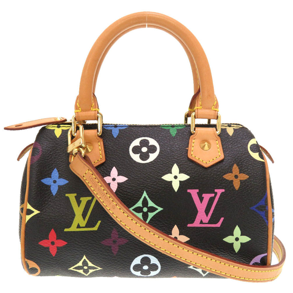 Louis Vuitton Monogram Multicolor Mini Speedy Noir 2way Handbag Black