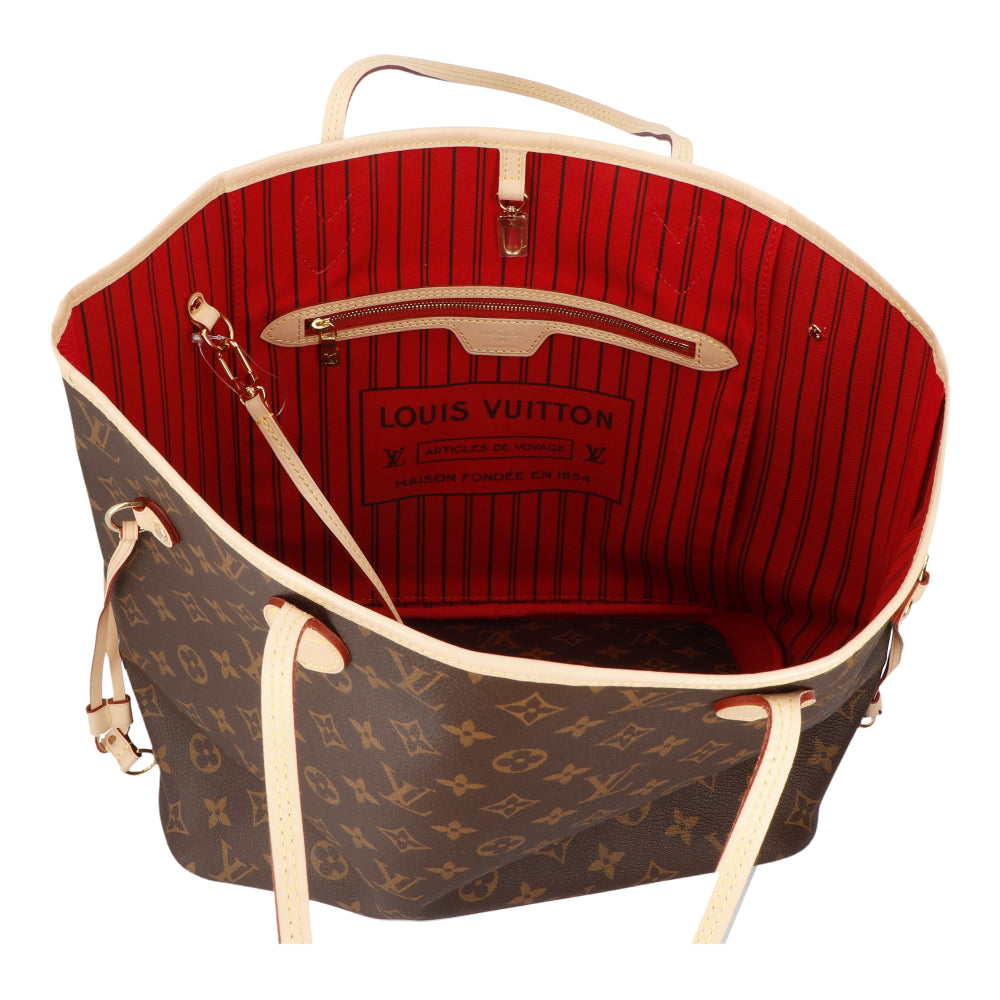 Louis Vuitton Neverfull MM Brown Monogram Canvas Cowhide