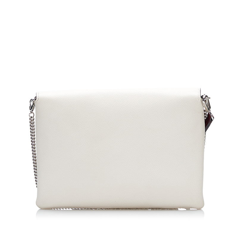 Louis Vuitton Pochette Lock Me Chain Shoulder Bag Clutch Rose Beige Calf Leather