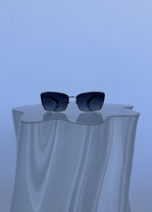 Chanel Rectangular Metal Sunglasses - FULL SET