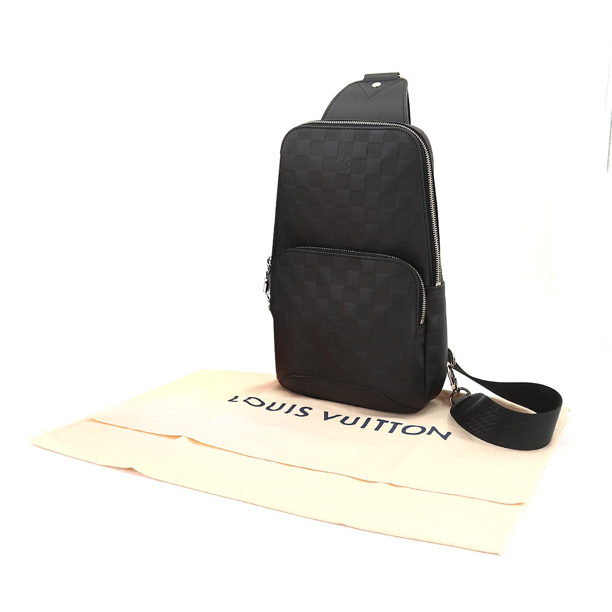 Louis Vuitton Damier Anfini Avenue Sling Bag Body Bag Black