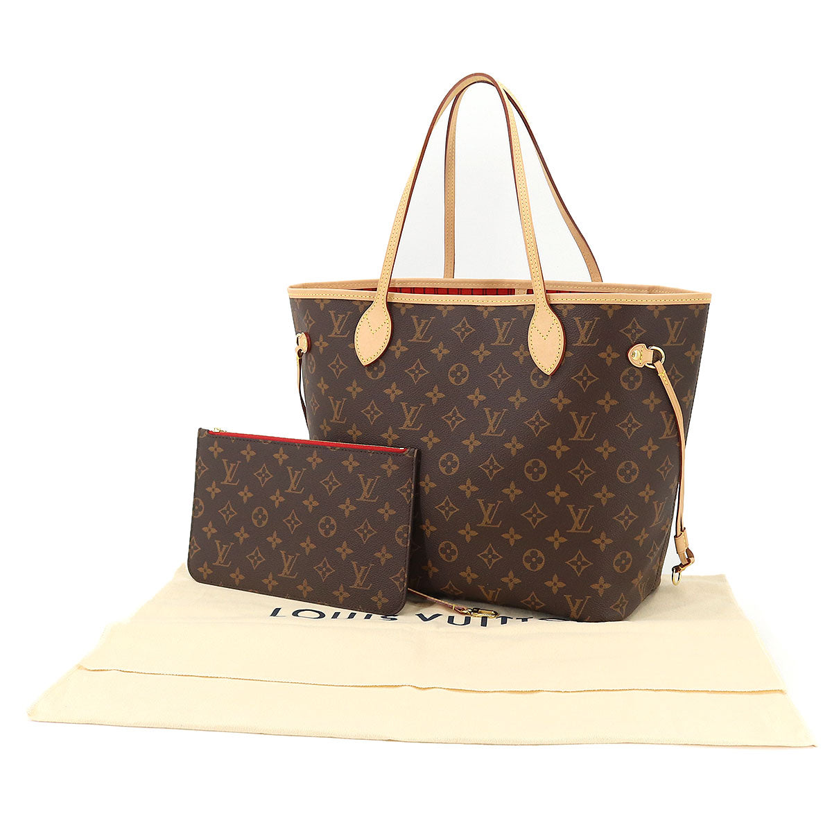 Louis Vuitton Monogram Neverfull MM Tote Bag Brown