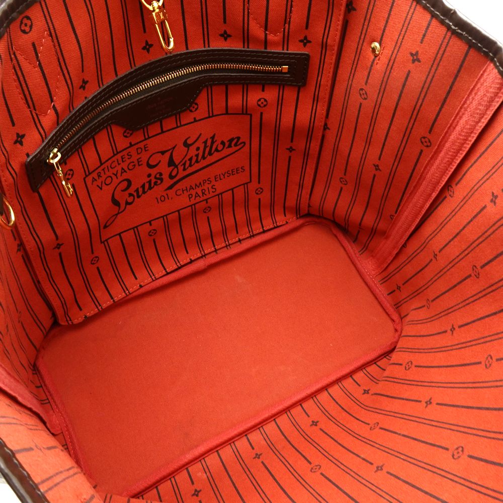 Louis Vuitton Damier Neverfull MM Cerise Tote Bag Ebene Brown
