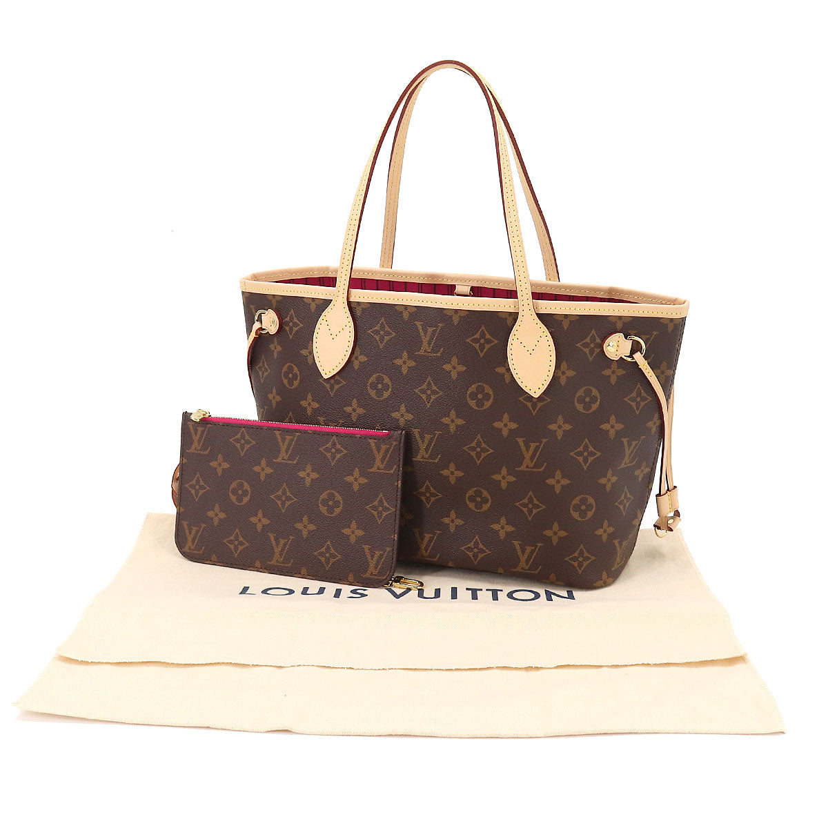Louis Vuitton Monogram Neverfull PM Tote Bag Brown