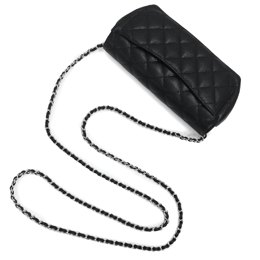 Chanel Timeless Classic Line Matelasse Chain Crossbody Caviar Skin Black