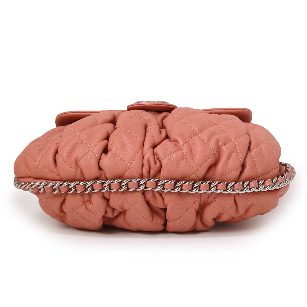 Chanel Matelasse  Chain Around Crossbody Lambskin Leather Pink