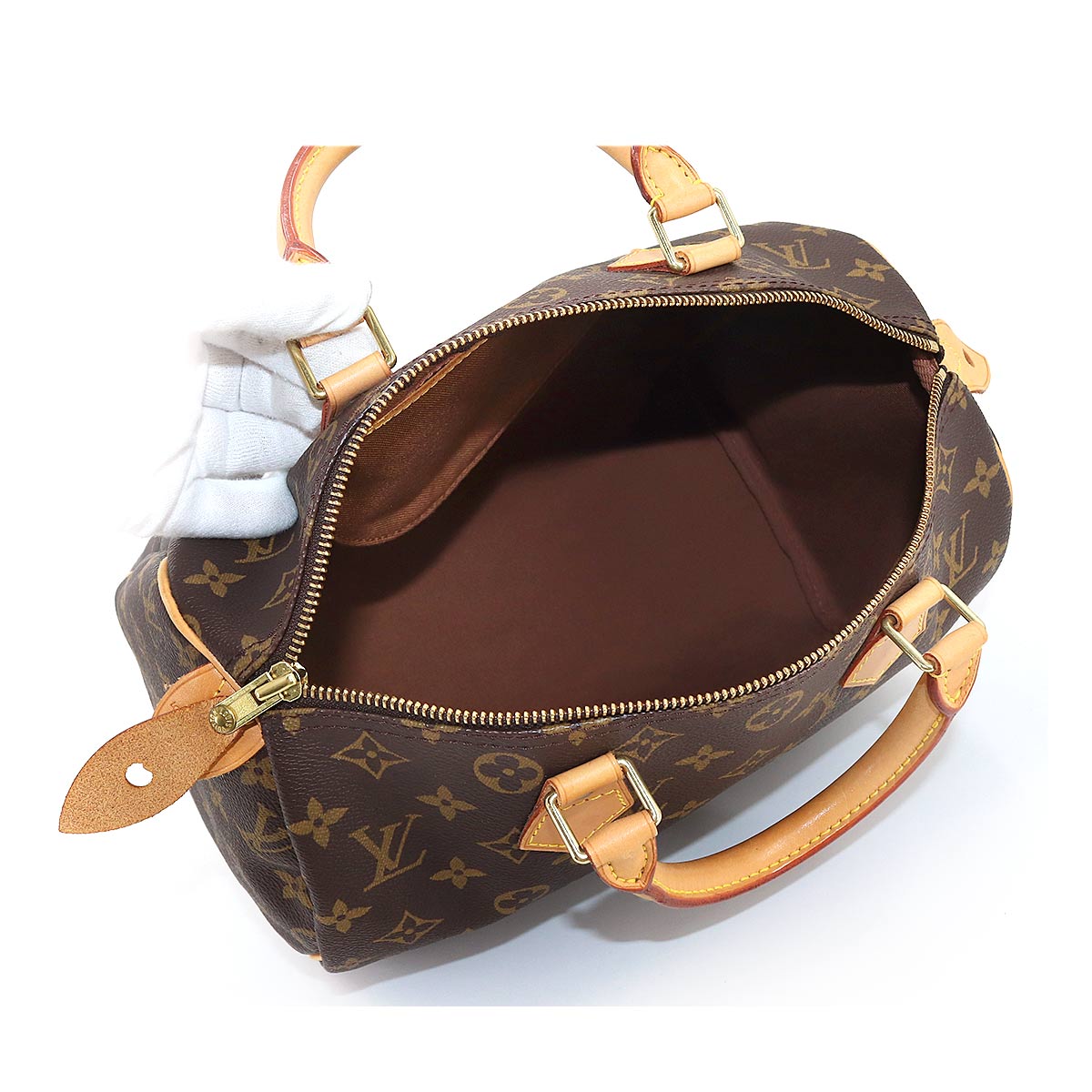 Louis Vuitton Monogram Speedy 30 Hand Bag Brown Gold Hardware