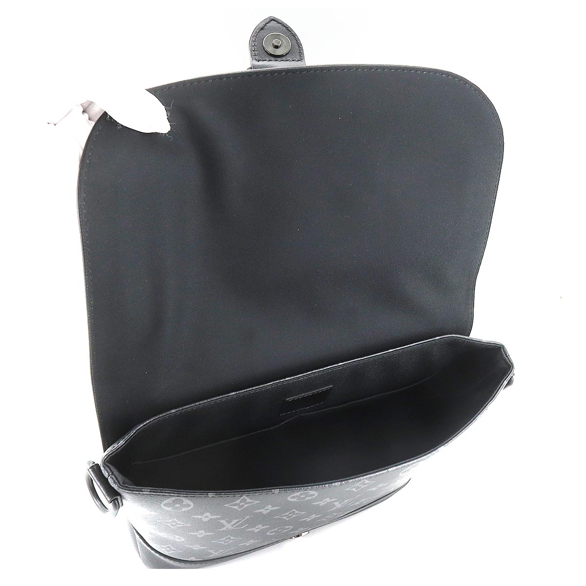 Louis Vuitton Monogram Eclipse Saumur Messenger PM Shoulder Bag Black