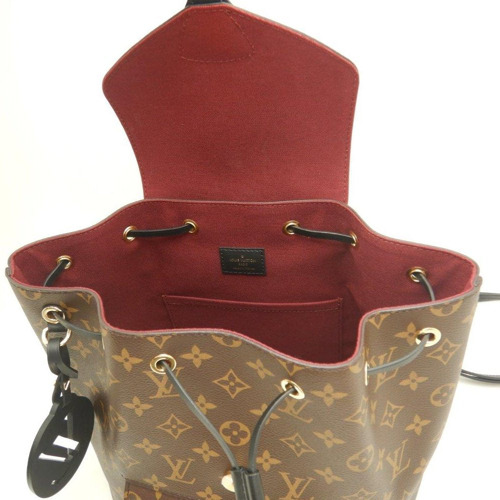 Louis Vuitton Monogram Montsouris PM Cowhide Leather Black Backpack