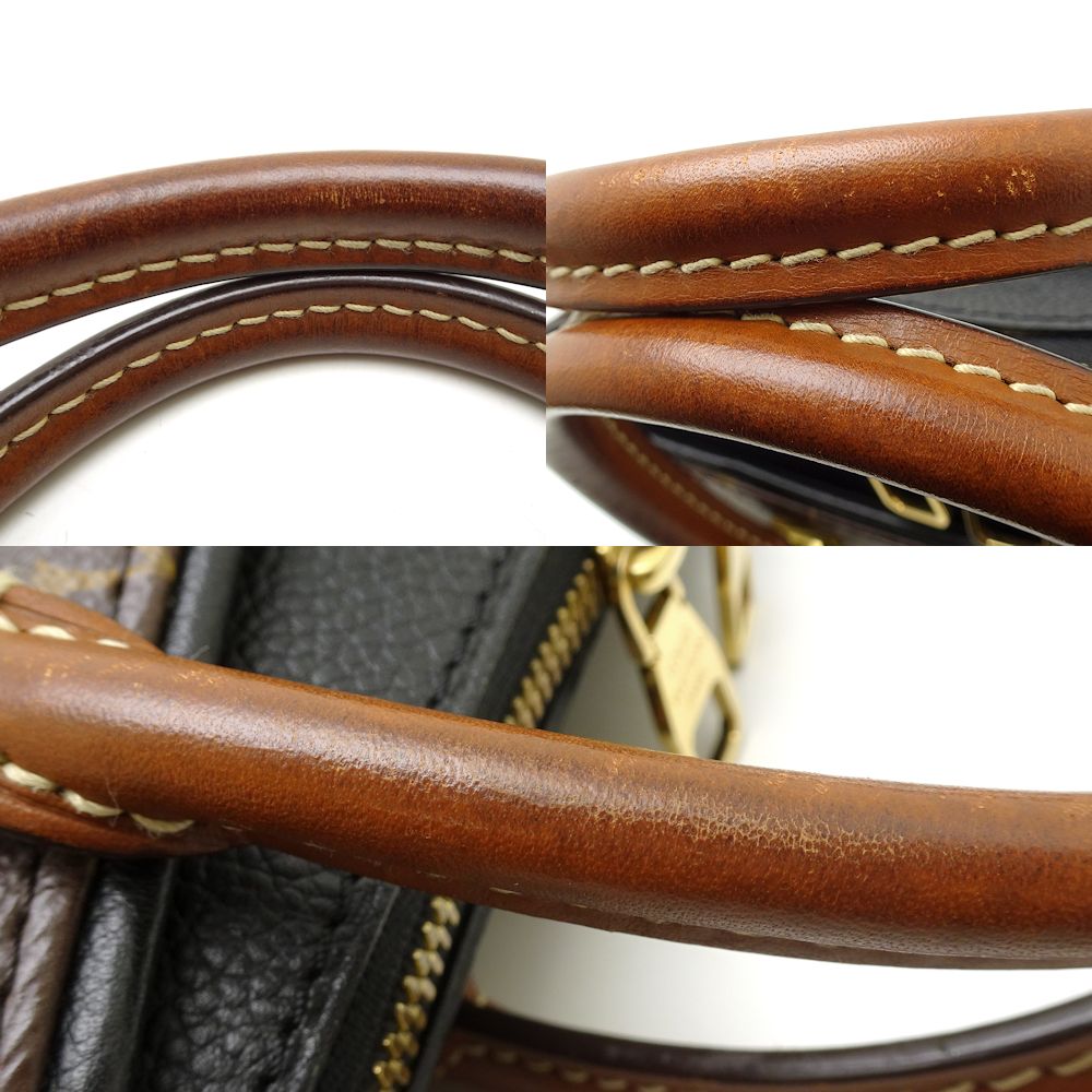 Louis Vuitton Monogram Pallas BB 2Way Bag Brown Black Noir