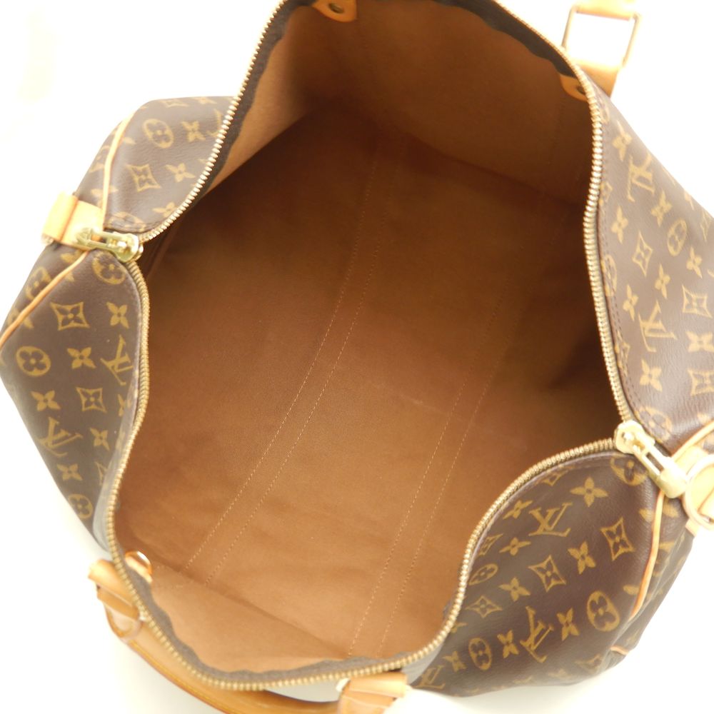 Louis Vuitton Monogram Keepall Bandouliere 50 Boston Bag Brown