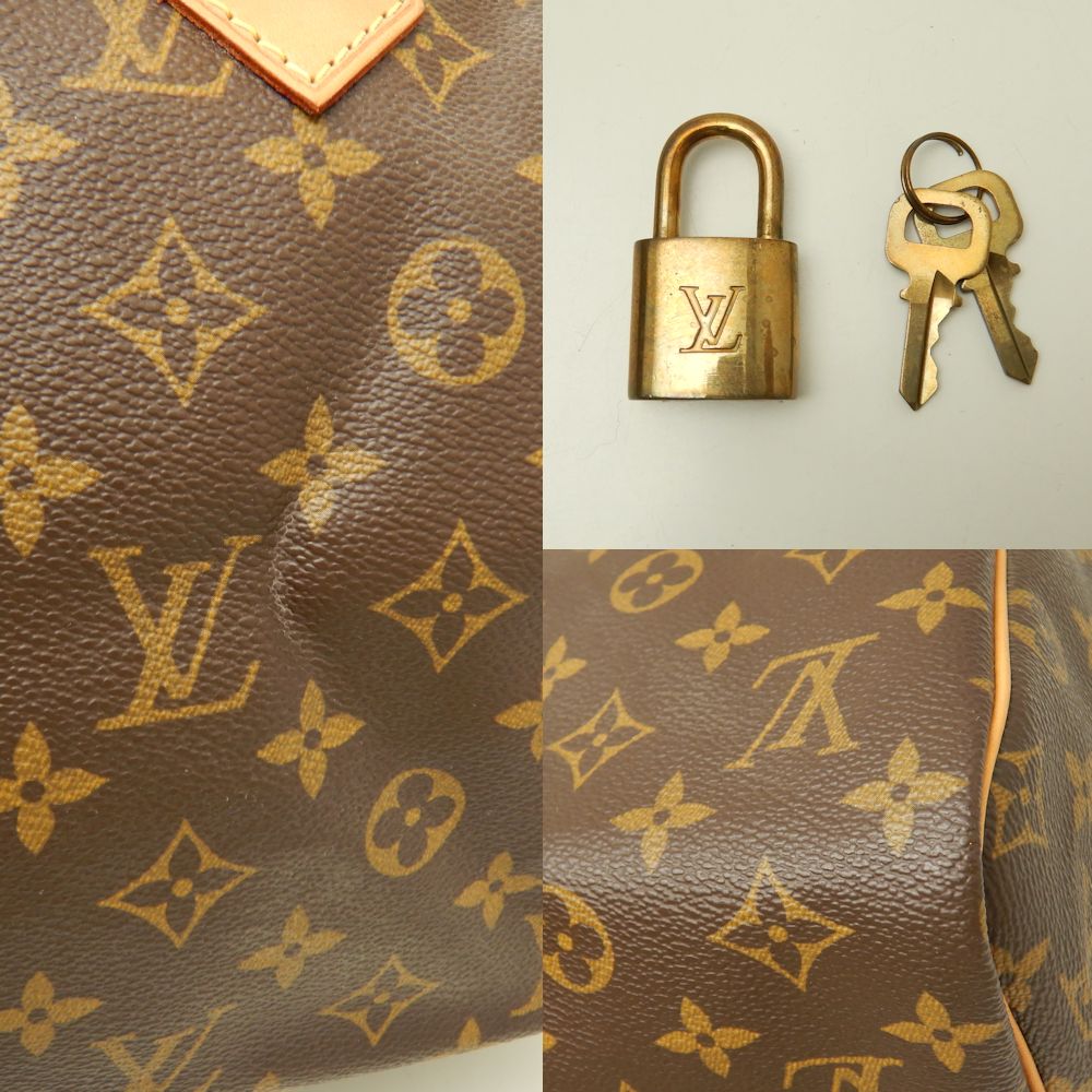 Louis Vuitton Monogram Speedy 30 Handbag Brown
