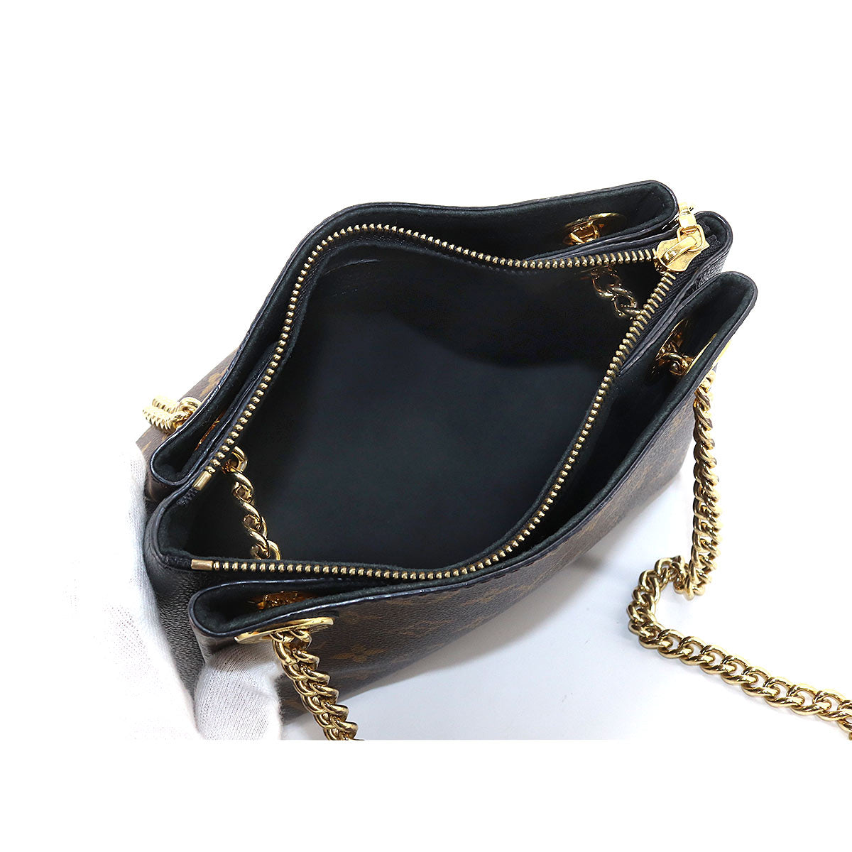 Louis Vuitton Monogram Surene BB Chain Shoulder Bag Leather Brown Noir