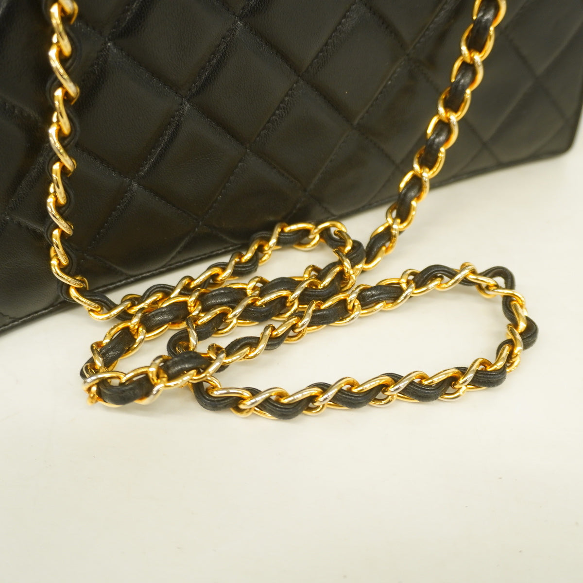 Chanel Shoulder Bag Matelasse Chain Lambskin Black