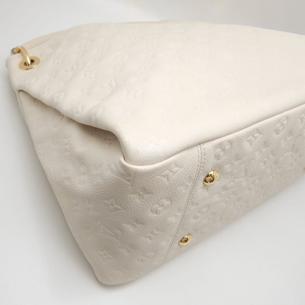 Louis Vuitton Artsy MM Shoulder Bag Emplant Neige White